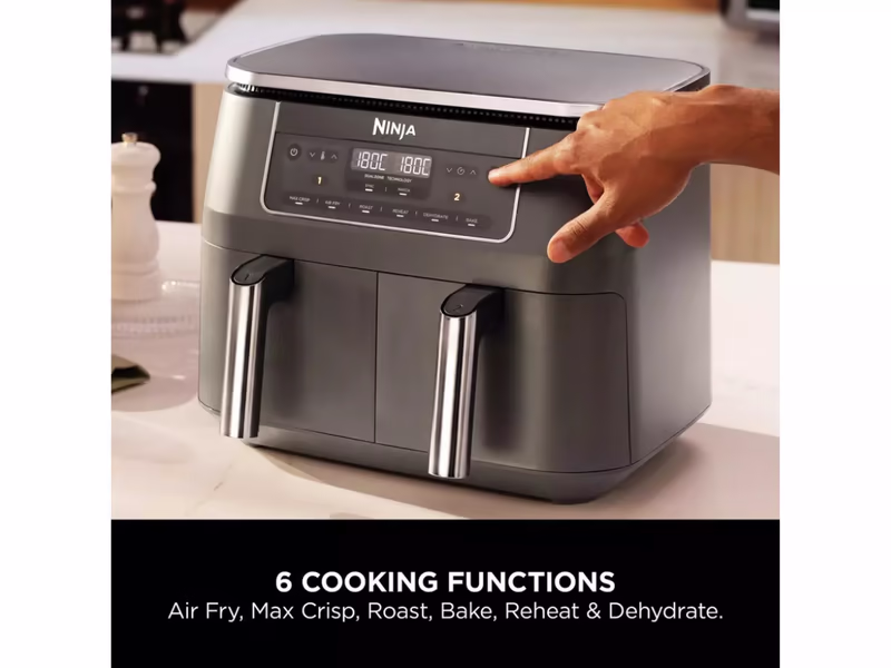 Ninja 6-in-1 Dual Zone DZ300UK Air Fryer - Gun Metal Grey - Auto Draw - 19th March