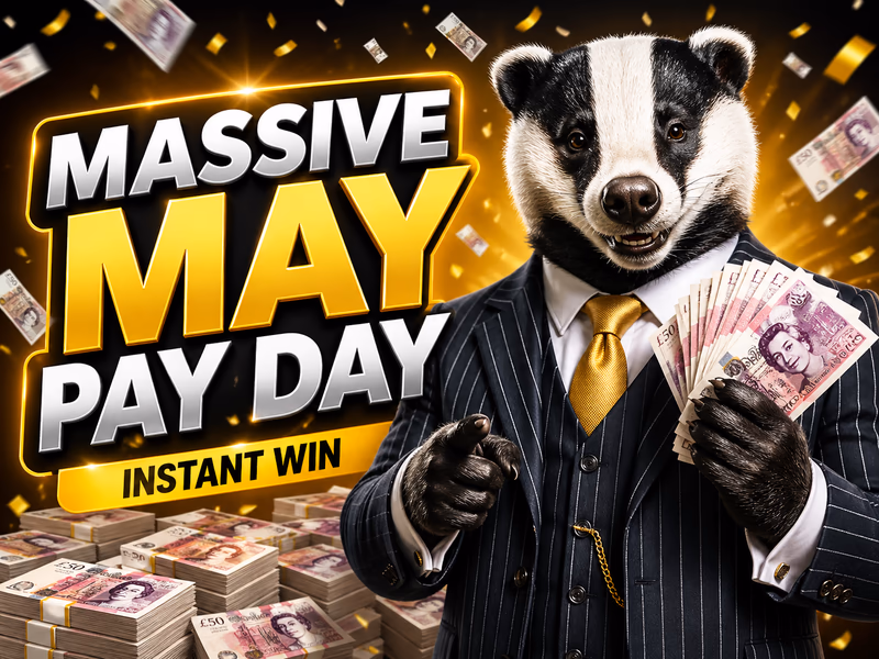 Massive May Pay Day with £500 Cash end prize - 7807 Aspire Instant Prizes Available - 6th May