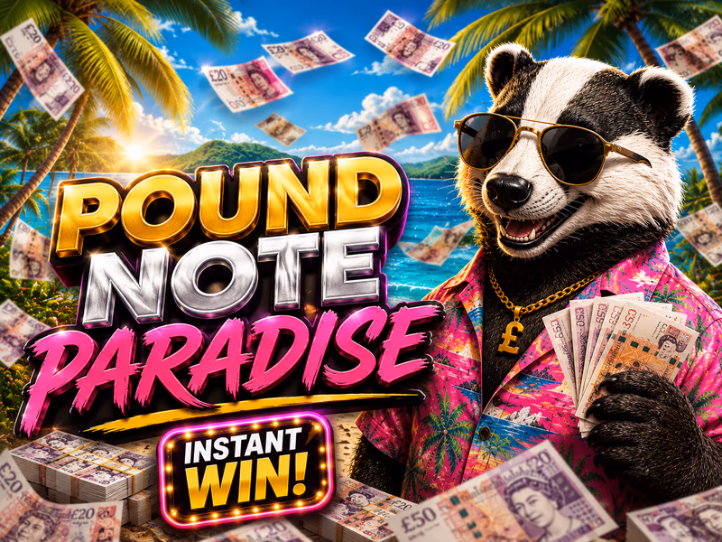 Pound Note Paradise plus end prize of £500 Cash - 11174 Aspire Instant Prizes Available - 13th May
