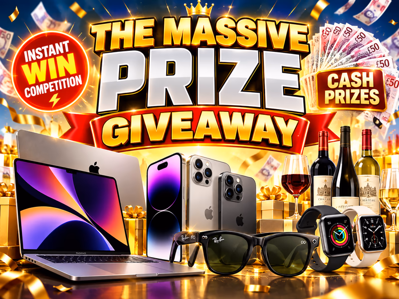 Massive Prize Giveaway with £500 End Prize - 35139 Aspire Instant Prizes Available - 21st October