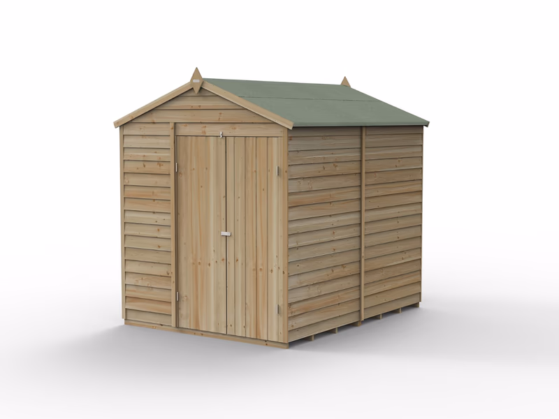 Apex 8x6 Pressure Treated Garden Shed - Double Door & Base - Auto Draw - 12th May