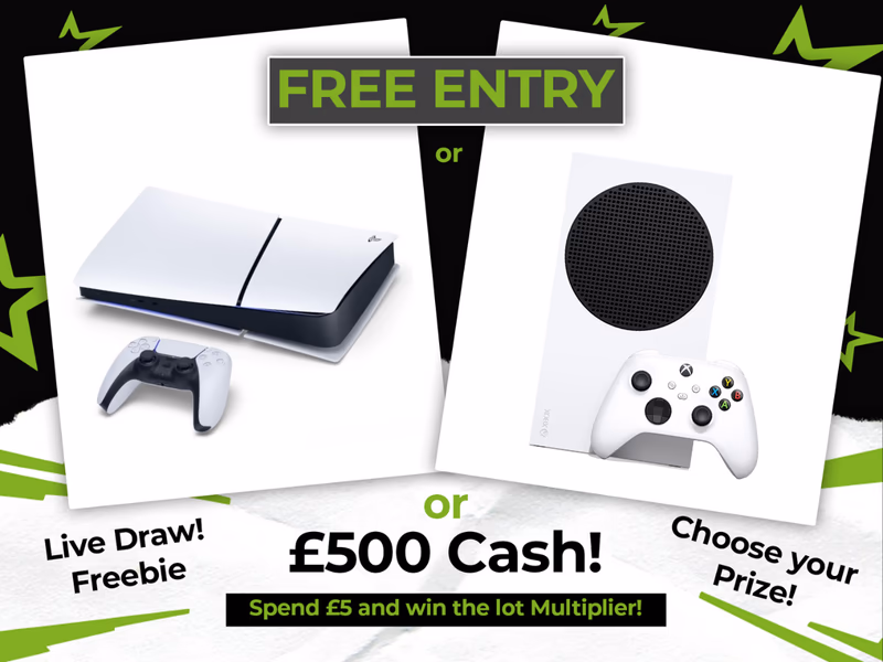 FREE Entry - Live Draw Giveaway - Choose your Prize - Spend £5 to Triple your win! - 23rd October