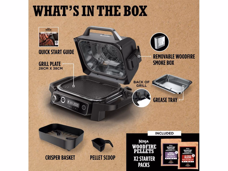 Ninja Woodfire OG701UK Outdoor Electric BBQ Grill & Smoker - Black - Auto Draw - 28th April