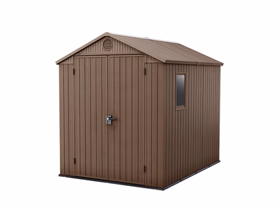 Keter Darwin 8x6 ft Apex Plastic 2 Door Shed with Floor & 1 Window - Auto Draw - 6th August