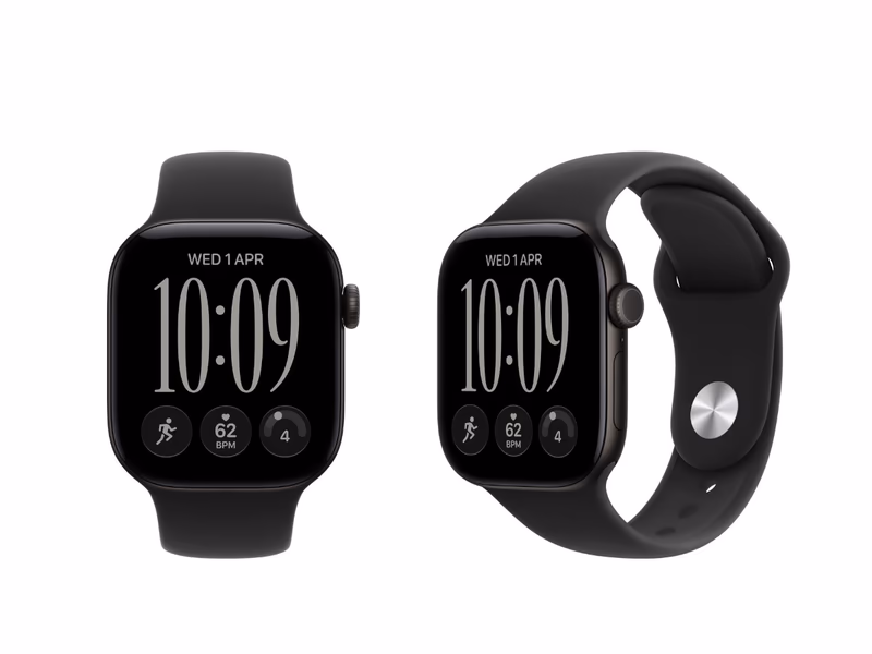 Apple Watch Series 12 - 42 mm Black Aluminium Case with Black Sport Band - M/L - 19th October