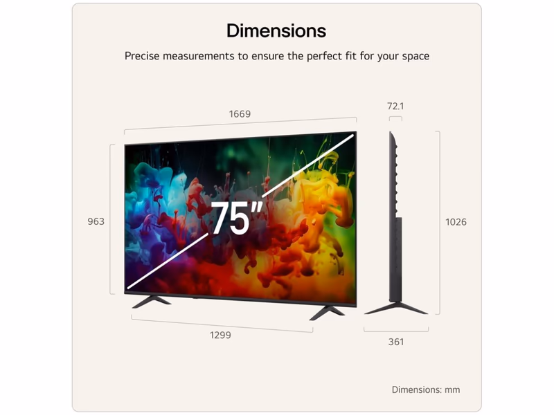 LG QNED72 75" QNED AI 4K HDR Smart TV 2026 - 75QNED72B6A - Auto Draw - 27th October