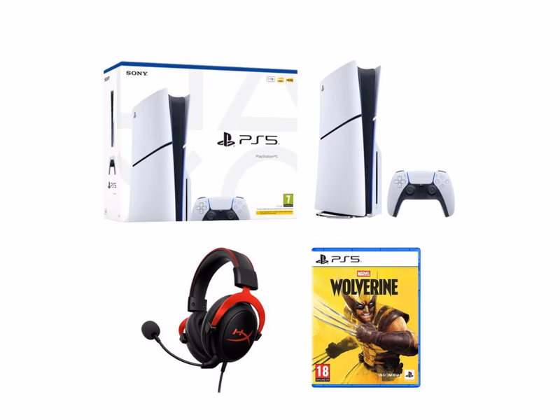 Sony PlayStation 5, Marvel’s Wolverine PS5 & Cloud II Pro 7.1 Gaming Headset Bundle - Auto Draw - 24th October