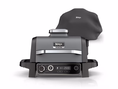 Ninja Woodfire OG703UK Outdoor Electric BBQ Grill & Smoker with Cover - Black - Auto Draw - 8th August